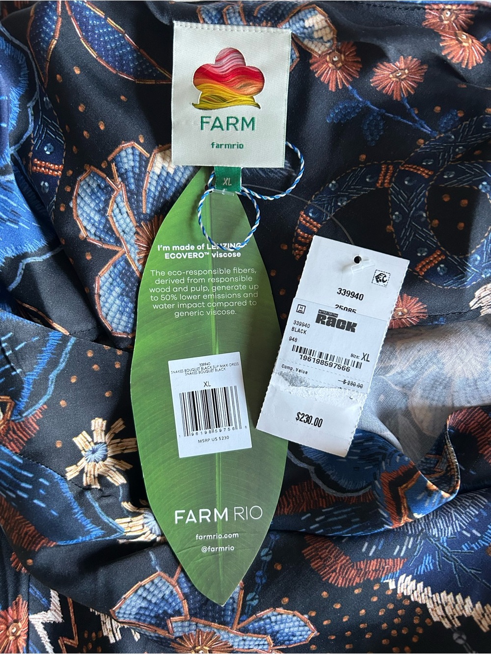 FARM Rio Snakes Bouquet Slip Dress NWT Size XL - Picture 8 of 10